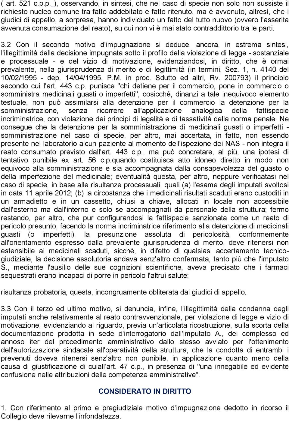 sorpresa, hanno individuato un fatto del tutto nuovo (ovvero l'asserita avvenuta consumazione del reato), su cui non vi è mai stato contraddittorio tra le parti. 3.