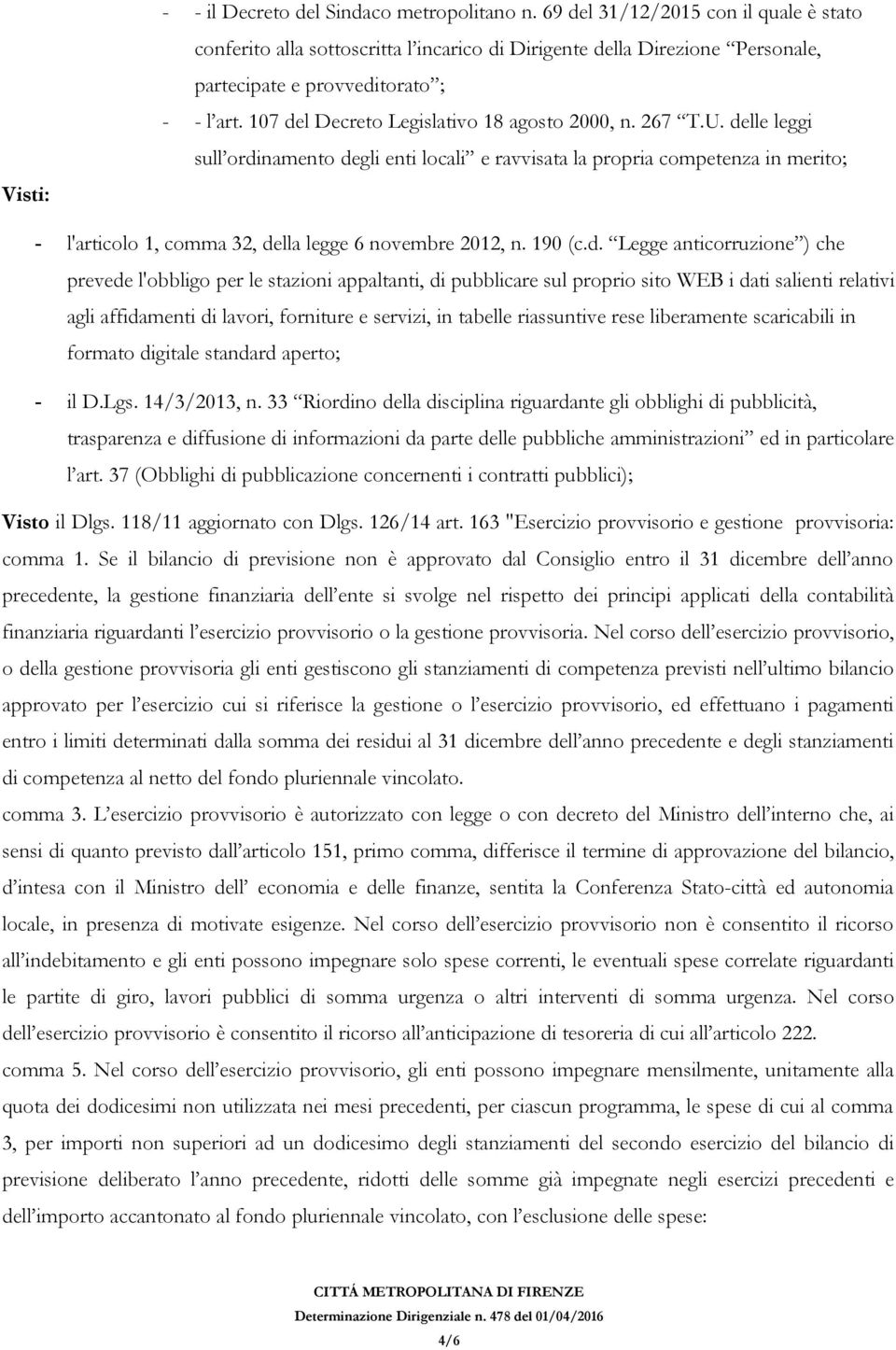 107 del Decreto Legislativo 18 agosto 2000, n. 267 T.U.