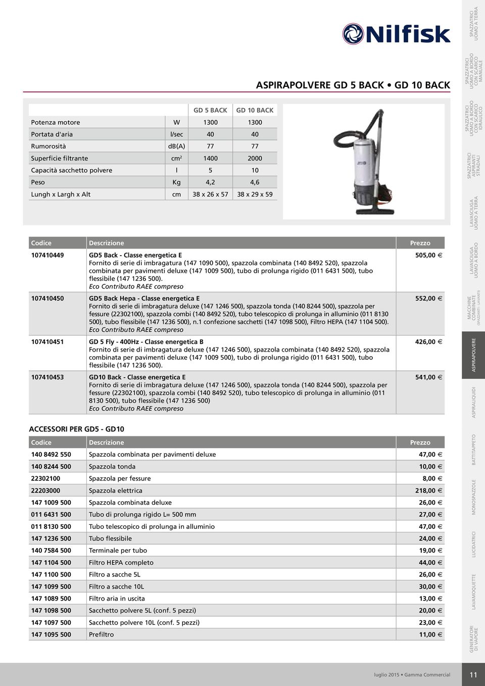 spazzola combinata per pavimenti deluxe (147 1009 500), tubo di prolunga rigido (011 6431 500), tubo flessibile (147 1236 500).