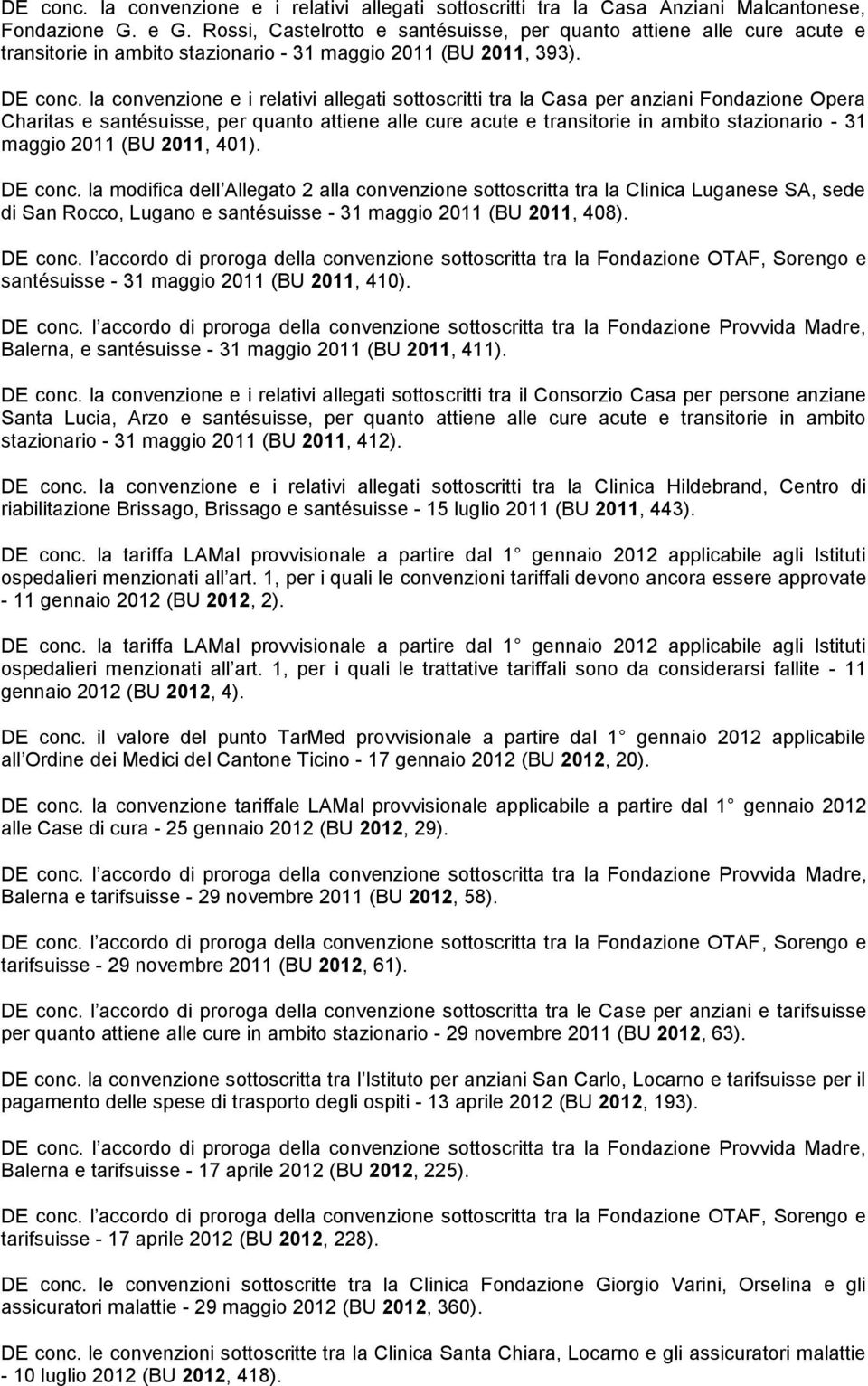 la convenzione e i relativi allegati sottoscritti tra la Casa per anziani Fondazione Opera Charitas e santésuisse, per quanto attiene alle cure acute e transitorie in ambito stazionario - 31 maggio