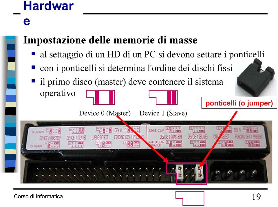 dei dischi fissi il primo disco (master) deve contenere il sistema