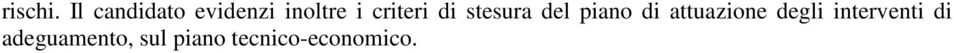 criteri di stesura del piano di