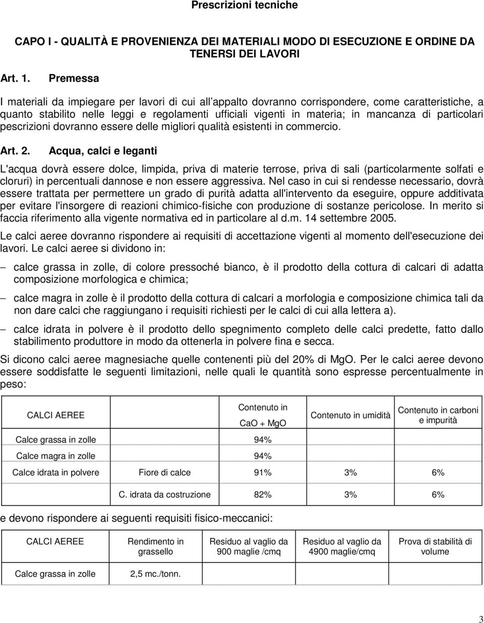 particolari pescrizioni dovranno essere delle migliori qualità esistenti in commercio. Art. 2.