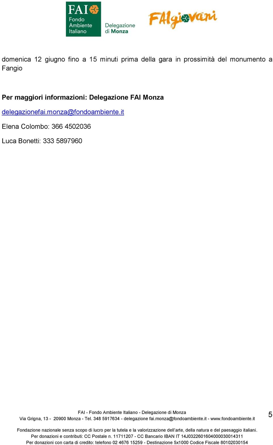 informazioni: Delegazione FAI Monza delegazionefai.