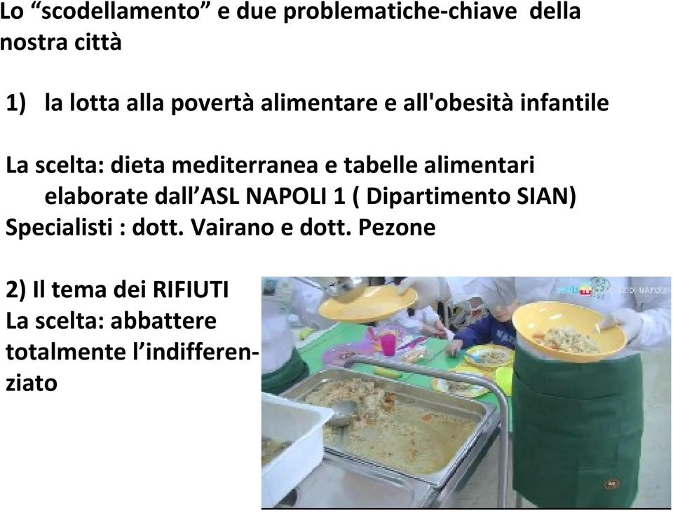 alimentari elaborate dall ASL NAPOLI 1 ( Dipartimento SIAN) Specialisti : dott.