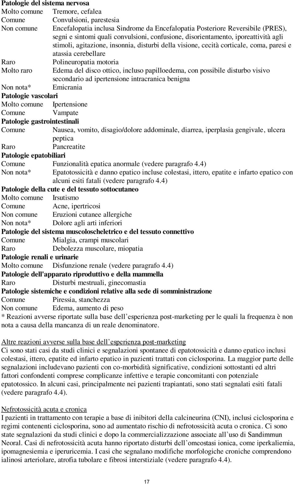 motoria Molto raro Edema del disco ottico, incluso papilloedema, con possibile disturbo visivo secondario ad ipertensione intracranica benigna Non nota* Emicrania Patologie vascolari Molto comune