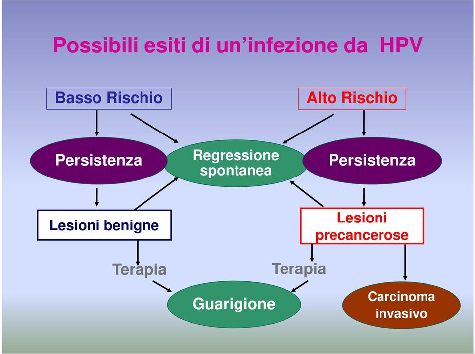 spontanea Persistenza Lesioni benigne Lesioni