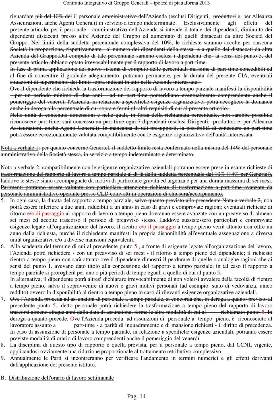 Gruppo ed aumentato di quelli distaccati da altre Società del Gruppo.