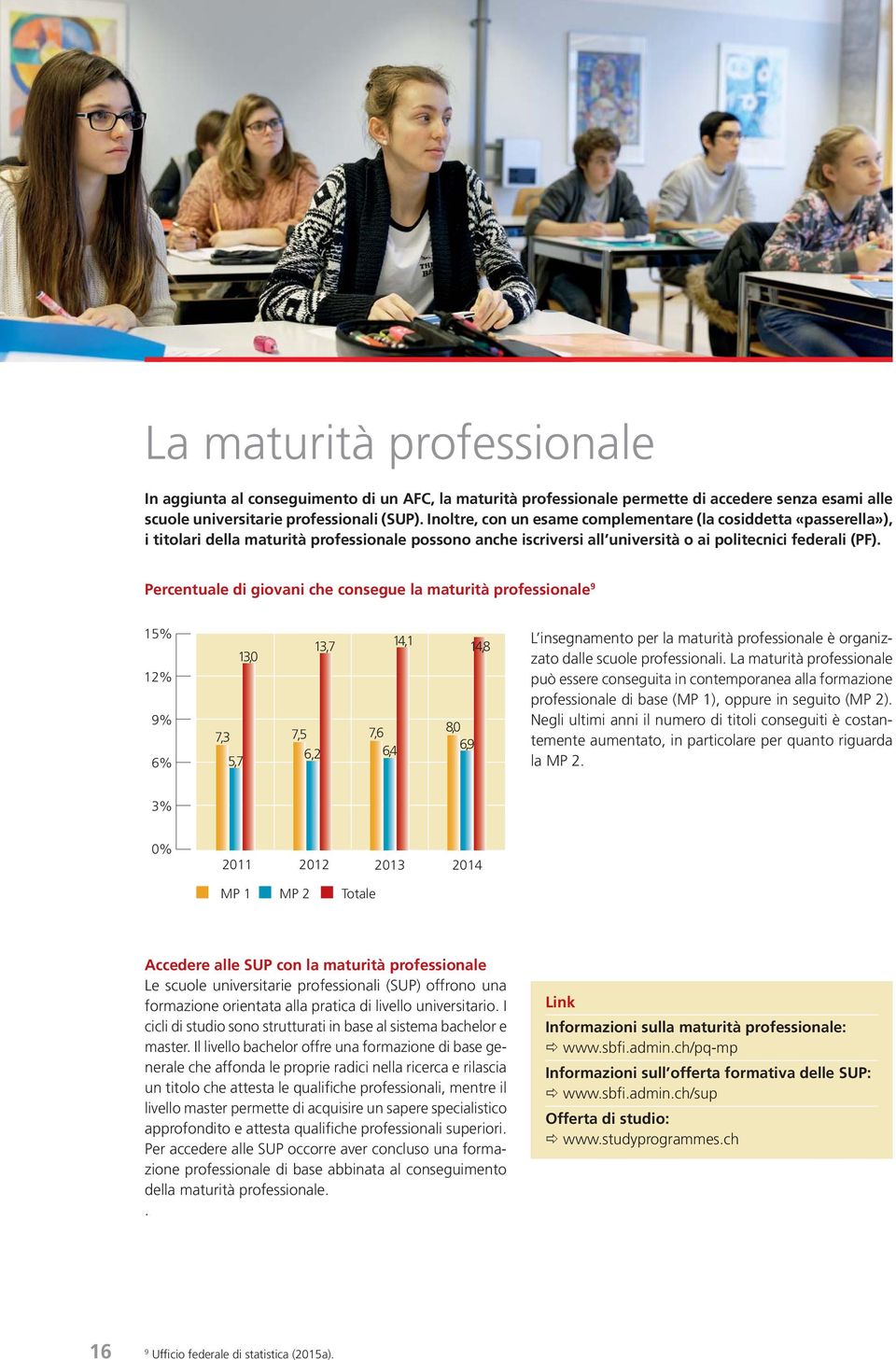 Percentuale di giovani che consegue la maturità professionale 9 15% 12% 9% 6% 13,7 14,1 13,0 7,3 7,5 7,6 5,7 6,2 6,4 8,0 6,9 14,8 L insegnamento per la maturità professionale è organizzato dalle