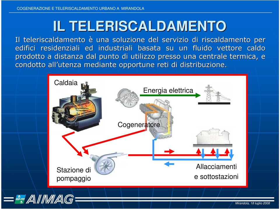 punto di utilizzo presso una centrale termica, e condotto all utenza mediante opportune reti di