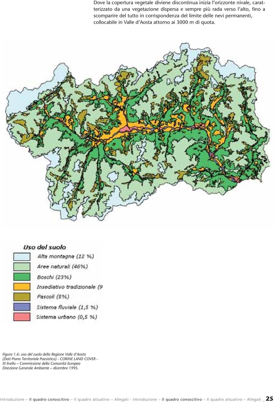 6: uso del suolo della Regione Valle d Aosta (Dati Piano Territoriale Paesistico) - CORINE LAND COVER - III livello Commissione della Comunità Europea