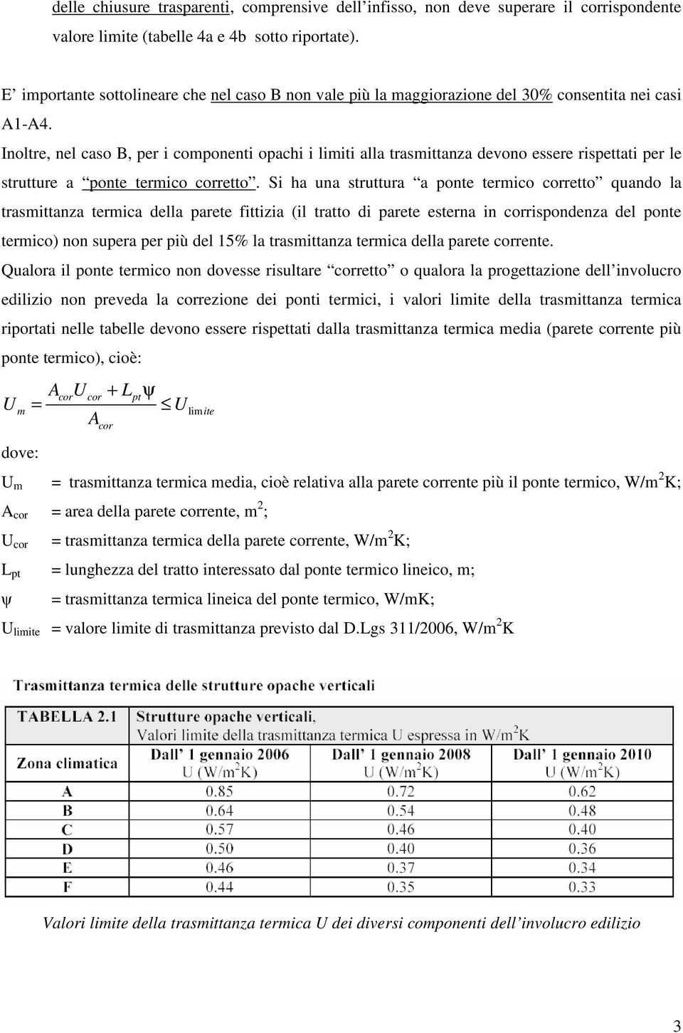 Inoltre, nel caso B, per i componenti opachi i limiti alla trasmittanza devono essere rispettati per le strutture a ponte termico corretto.