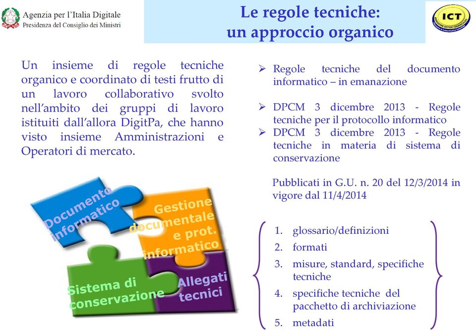 Regole tecniche del documento informatico in emanazione DPCM 3 dicembre 2013 - Regole tecniche per il protocollo informatico DPCM 3 dicembre 2013 - Regole tecniche in