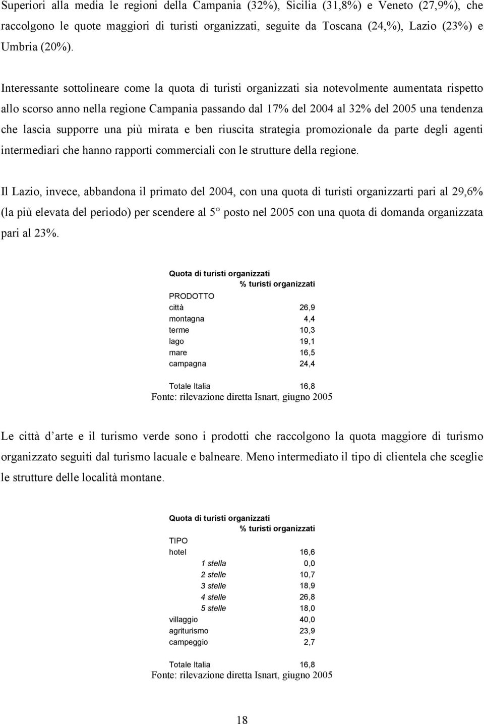 lascia supporre una più mirata e ben riuscita strategia promozionale da parte degli agenti intermediari che hanno rapporti commerciali con le strutture della regione.