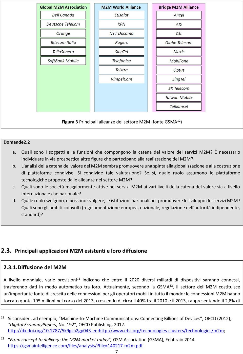 L analisi della catena del valore del M2M sembra promuovere una spinta alla globalizzazione e alla costruzione di piattaforme condivise. Si condivide tale valutazione?