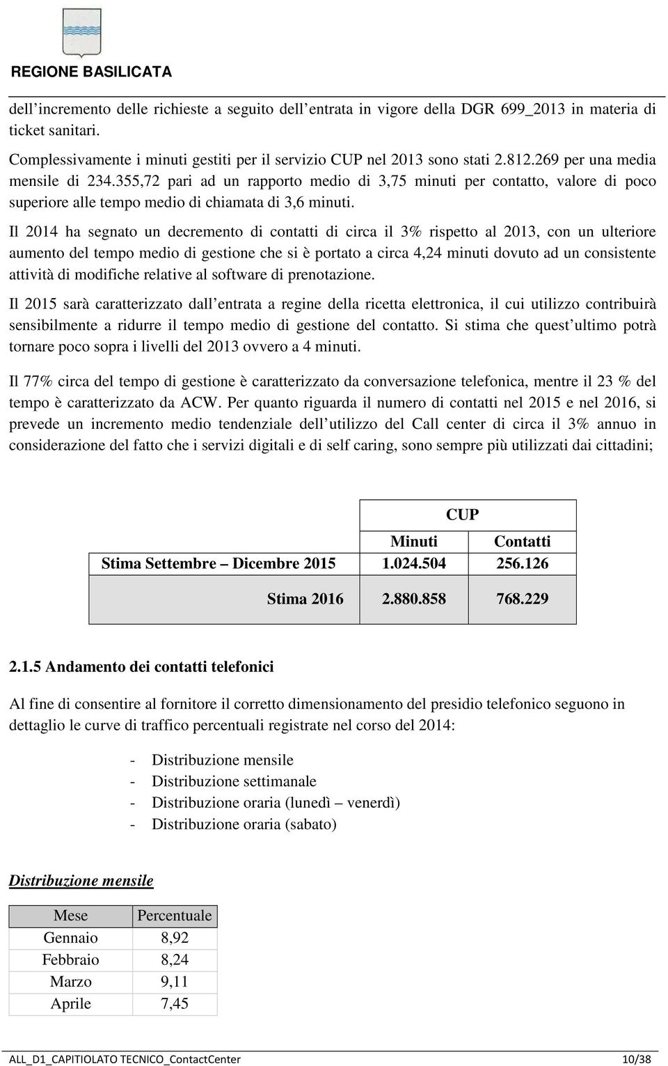 Il 2014 ha segnato un decremento di contatti di circa il 3% rispetto al 2013, con un ulteriore aumento del tempo medio di gestione che si è portato a circa 4,24 minuti dovuto ad un consistente