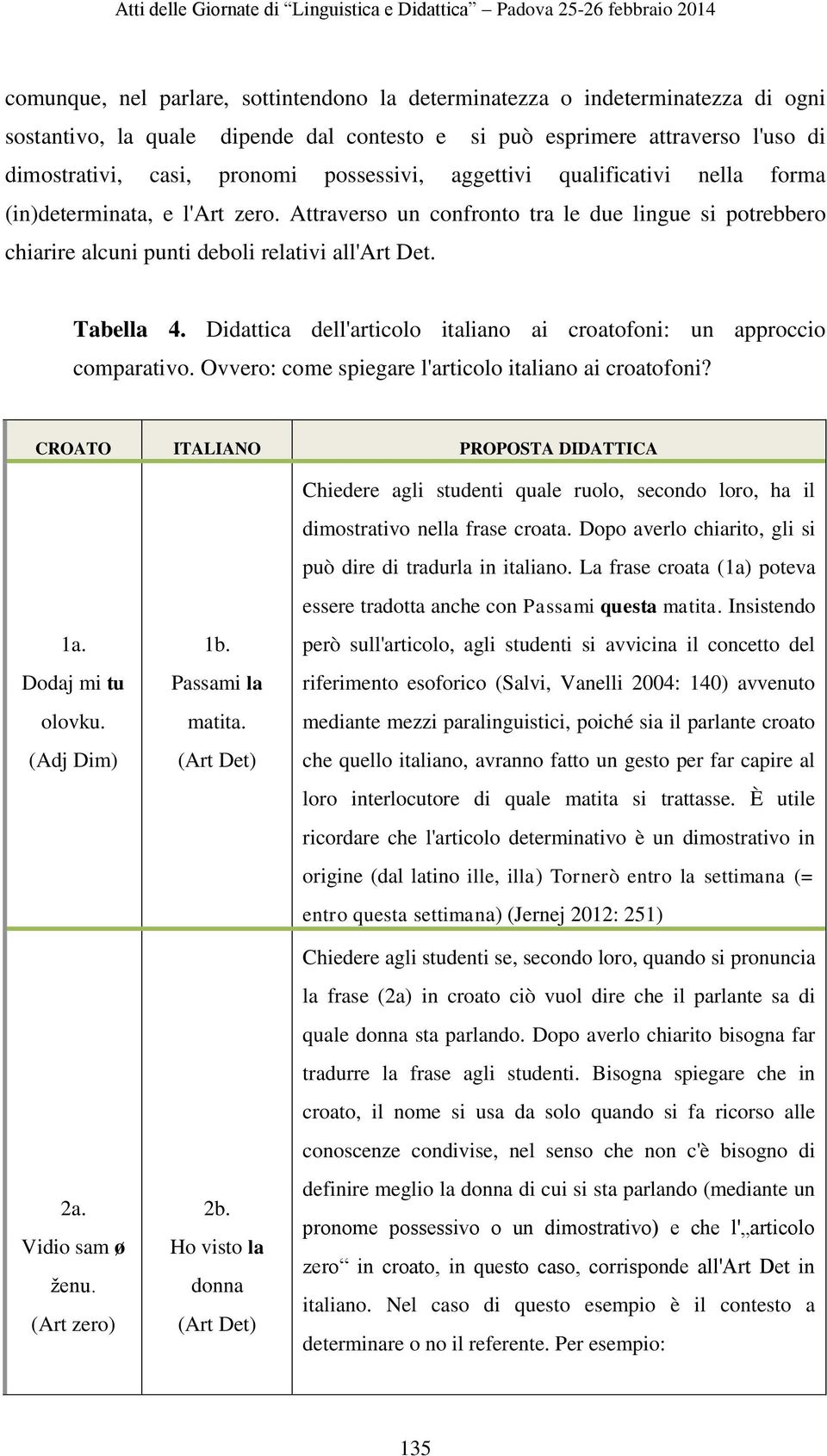 Didattica dell'articolo italiano ai croatofoni: un approccio comparativo. Ovvero: come spiegare l'articolo italiano ai croatofoni? CROATO ITALIANO PROPOSTA DIDATTICA 1a. Dodaj mi tu olovku.