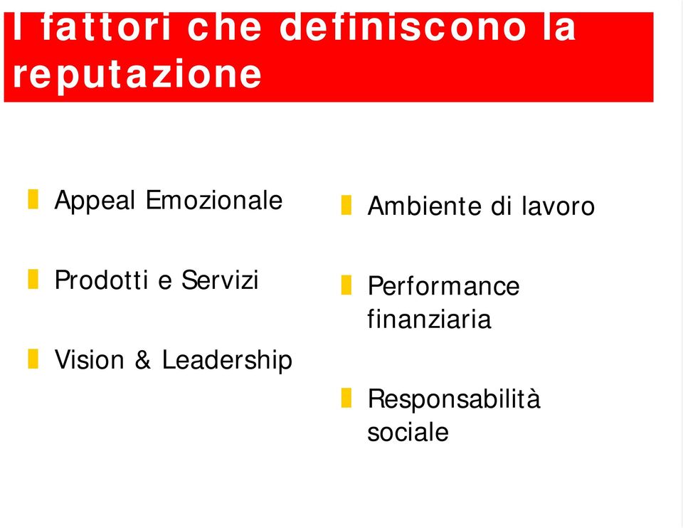 Prodotti e Servizi Vision & Leadership