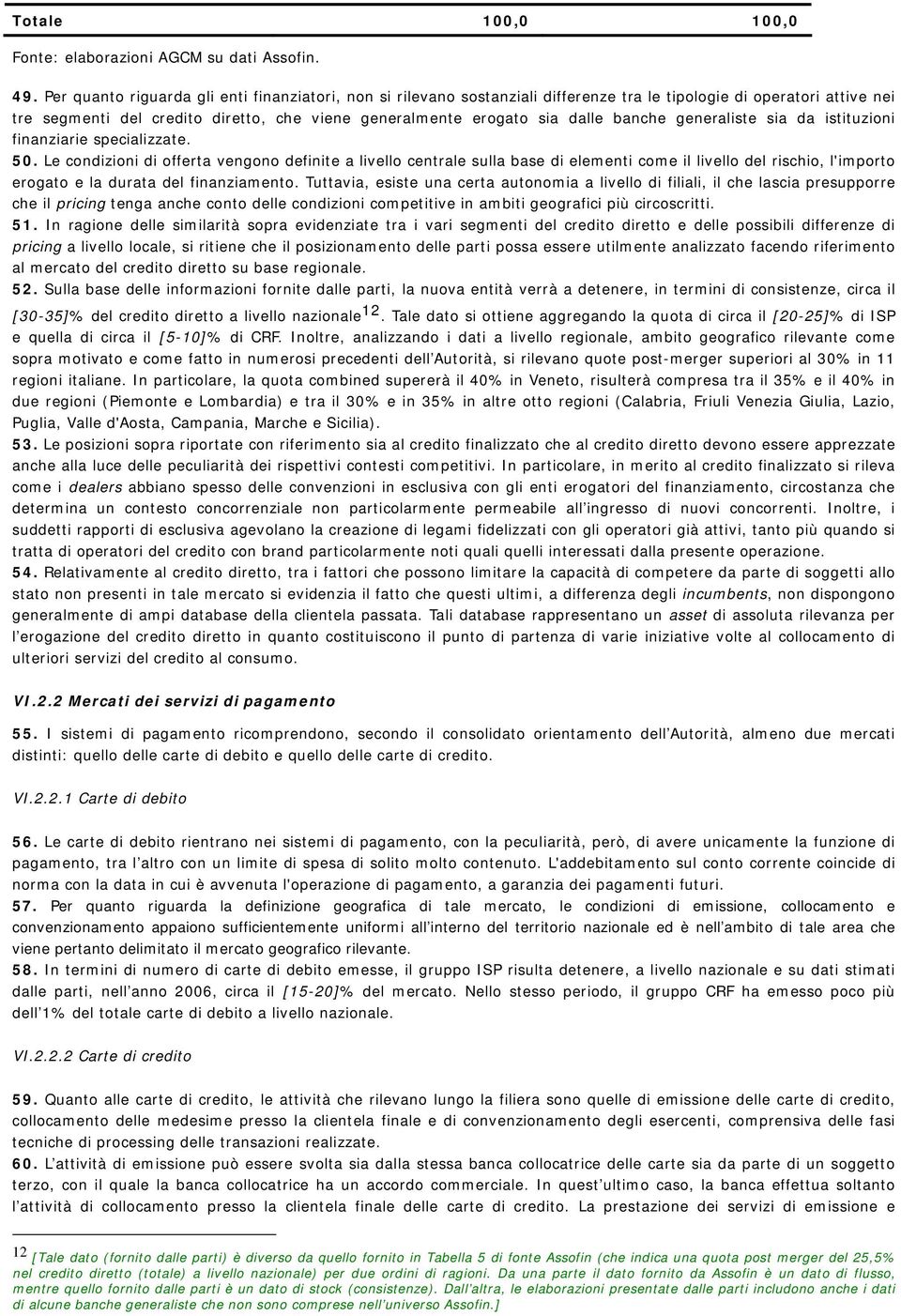 banche generaliste sia da istituzioni finanziarie specializzate. 50.