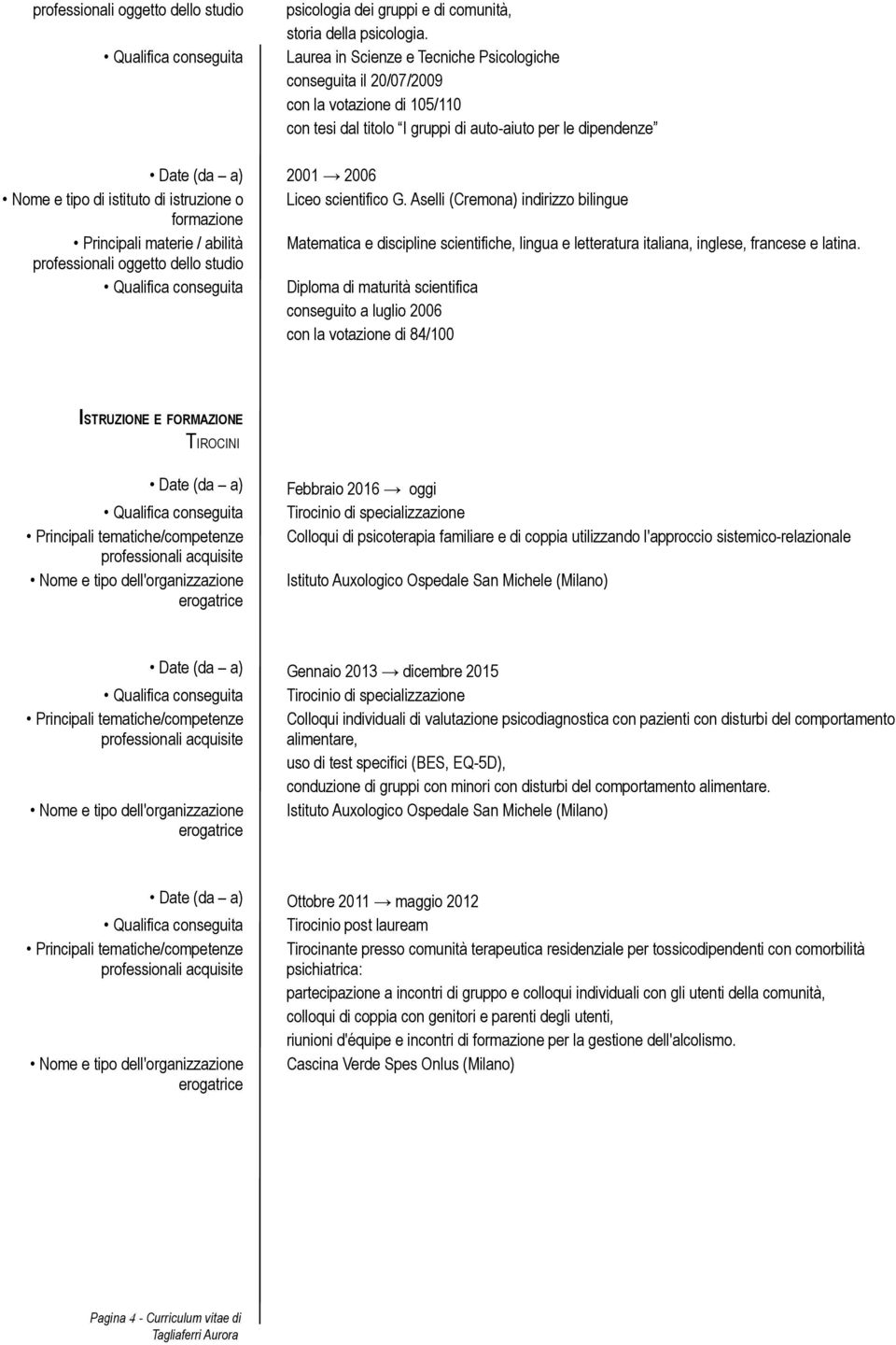 istituto di istruzione o Liceo scientifico G.