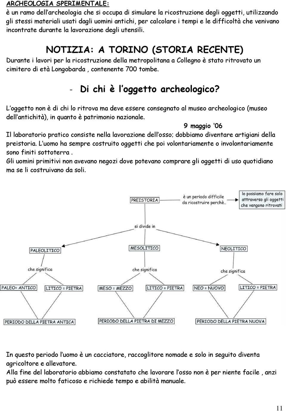 NOTIZIA: A TORINO (STORIA RECENTE) Durante i lavori per la ricostruzione della metropolitana a Collegno è stato ritrovato un cimitero di età Longobarda, contenente 700 tombe.