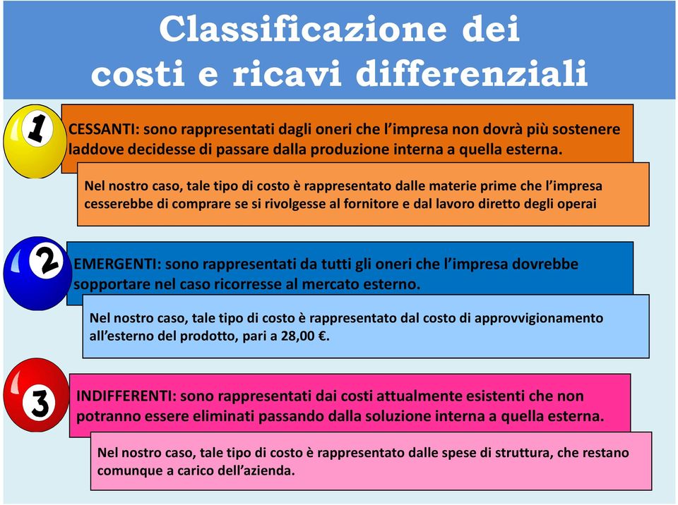 rappresentati da tutti gli oneri che l impresa dovrebbe sopportare nel caso ricorresse al mercato esterno.