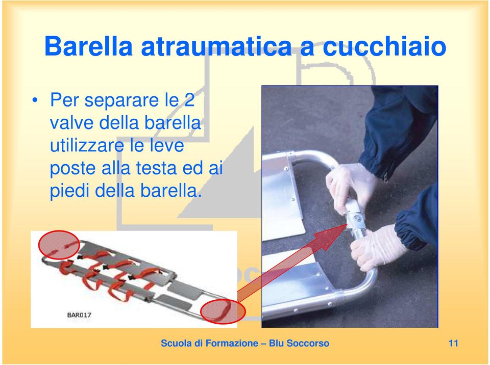 utilizzare le leve poste alla testa ed ai