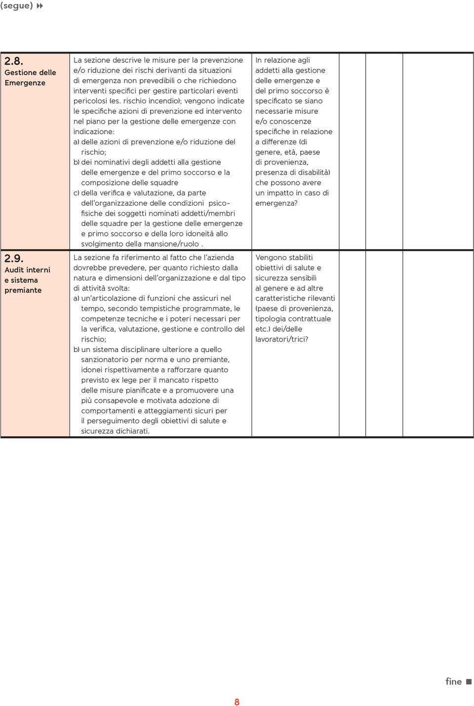 per gestire particolari eventi pericolosi (es.