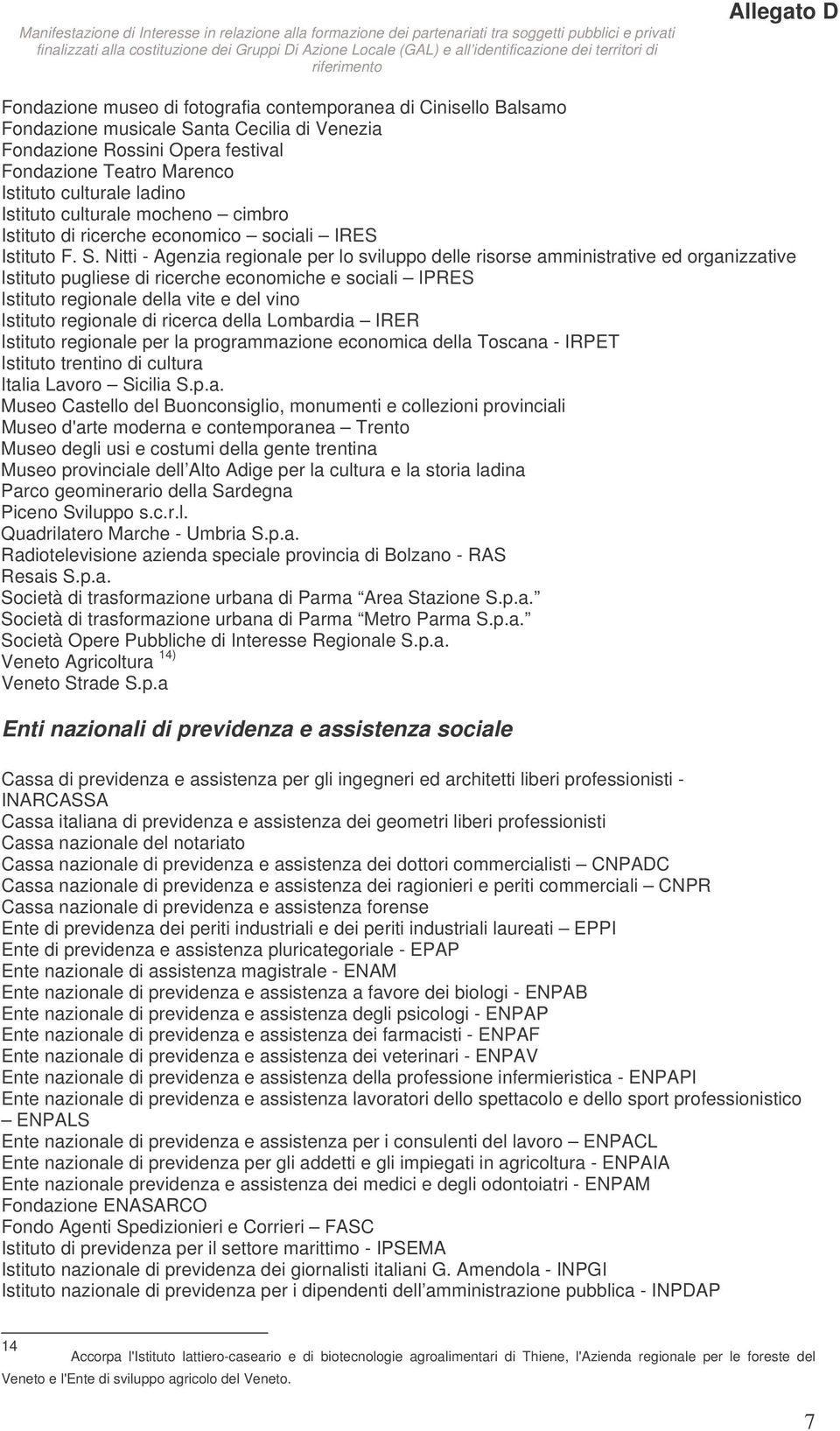 Nitti - Agenzia regionale per lo sviluppo delle risorse amministrative ed organizzative Istituto pugliese di ricerche economiche e sociali IPRES Istituto regionale della vite e del vino Istituto