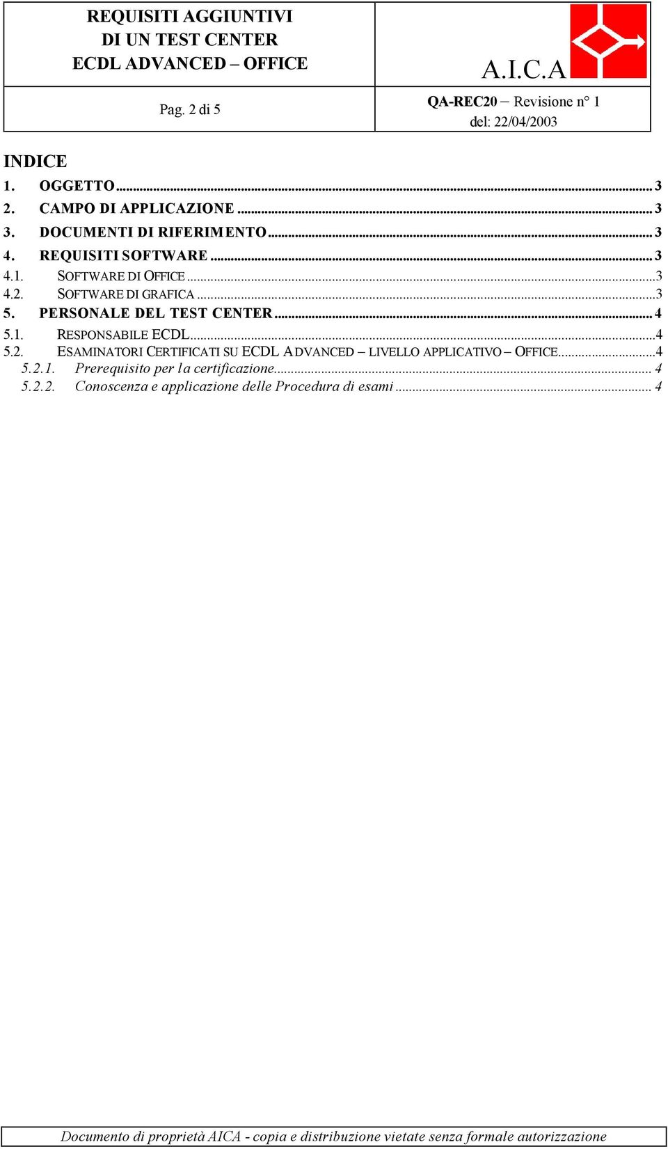 PERSONALE DEL TEST CENTER... 4 5.1. RESPONSABILE ECDL...4 5.2.