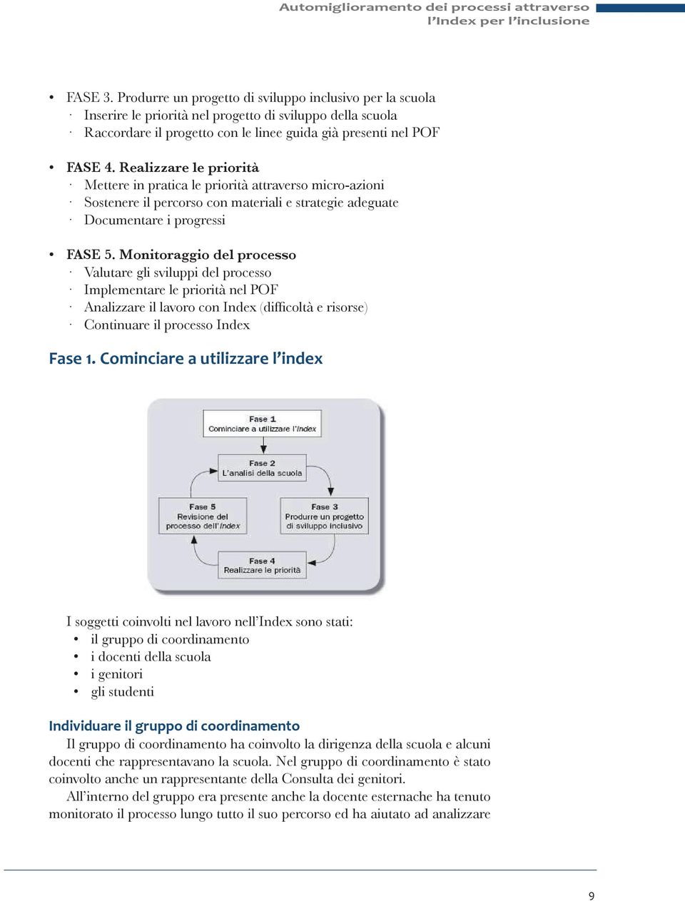 Realizzare le priorità Mettere in pratica le priorità attraverso micro-azioni Sostenere il percorso con materiali e strategie adeguate Documentare i progressi FASE 5.