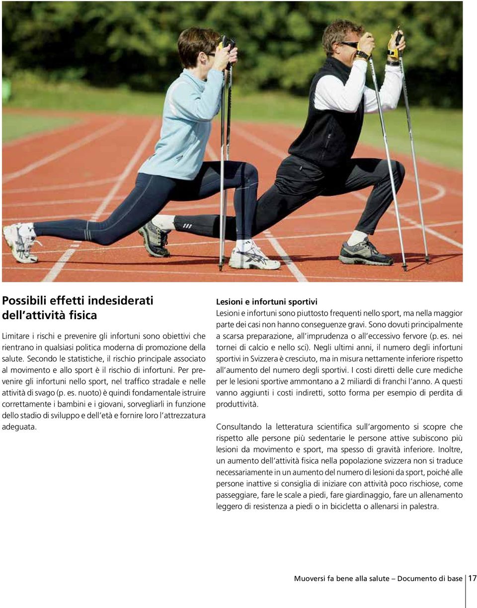Per prevenire gli infortuni nello sport, nel traffico stradale e nelle attività di svago (p. es.