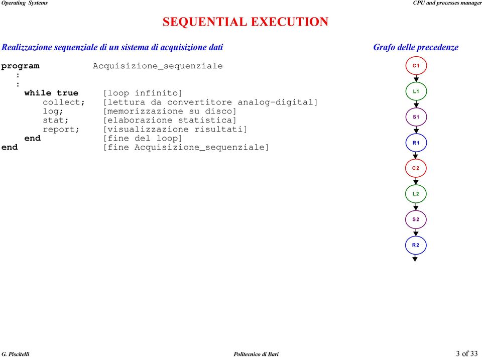 log; stat; [memorizzazione su disco] [elaborazione statistica] report; [visualizzazione risultati] end [fine