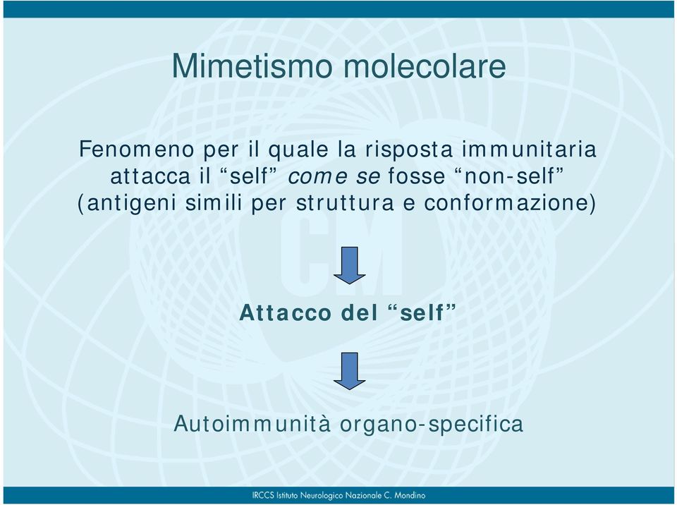 fosse non-self (antigeni simili per struttura e