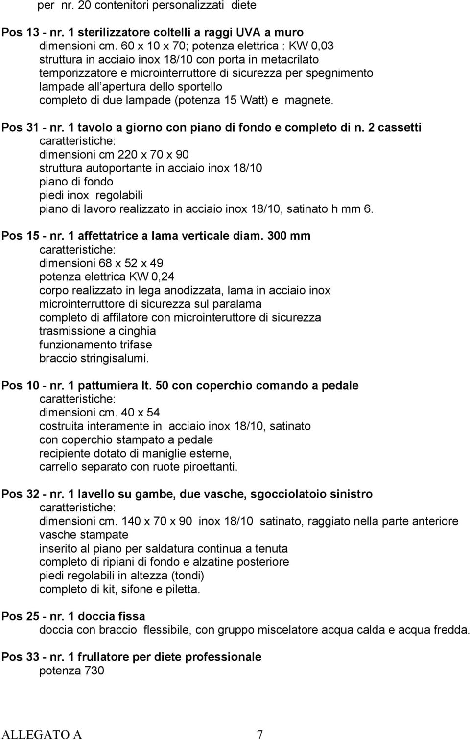 completo di due lampade (potenza 15 Watt) e magnete. Pos 31 - nr. 1 tavolo a giorno con piano di fondo e completo di n.