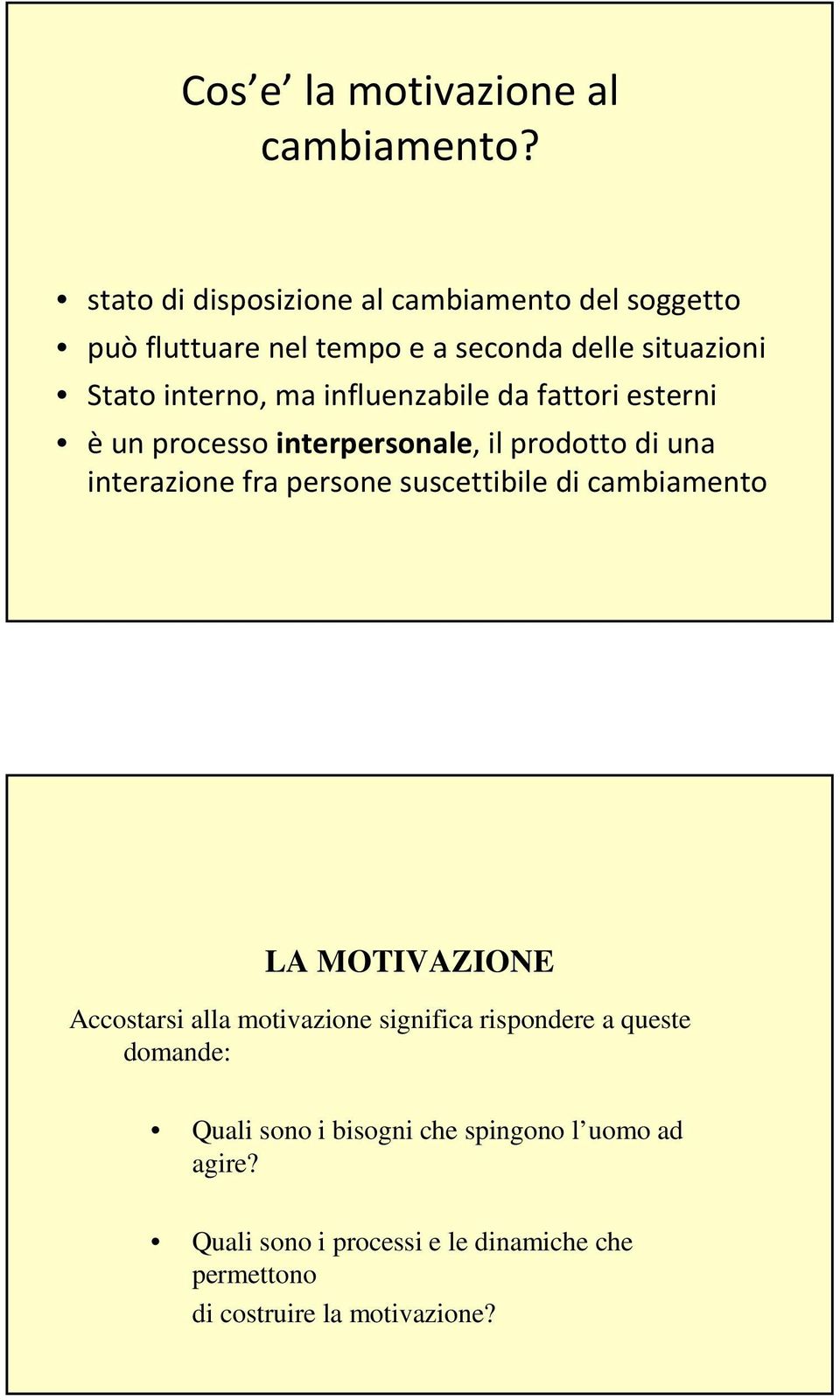 influenzabile da fattori esterni èun processo interpersonale, il prodotto di una interazione fra persone suscettibile di