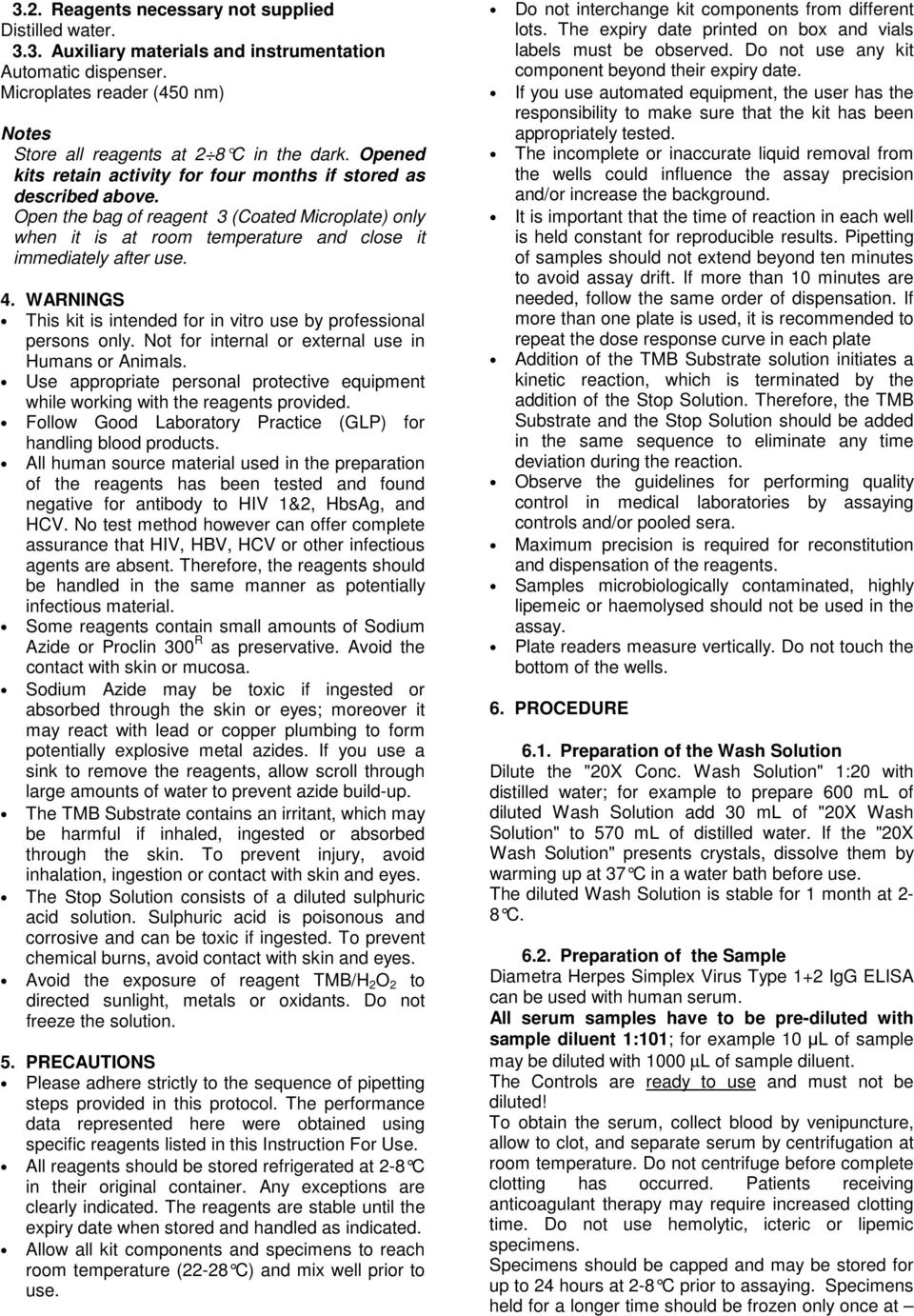 WARNINGS This kit is intended for in vitro use by professional persons only. Not for internal or external use in Humans or Animals.