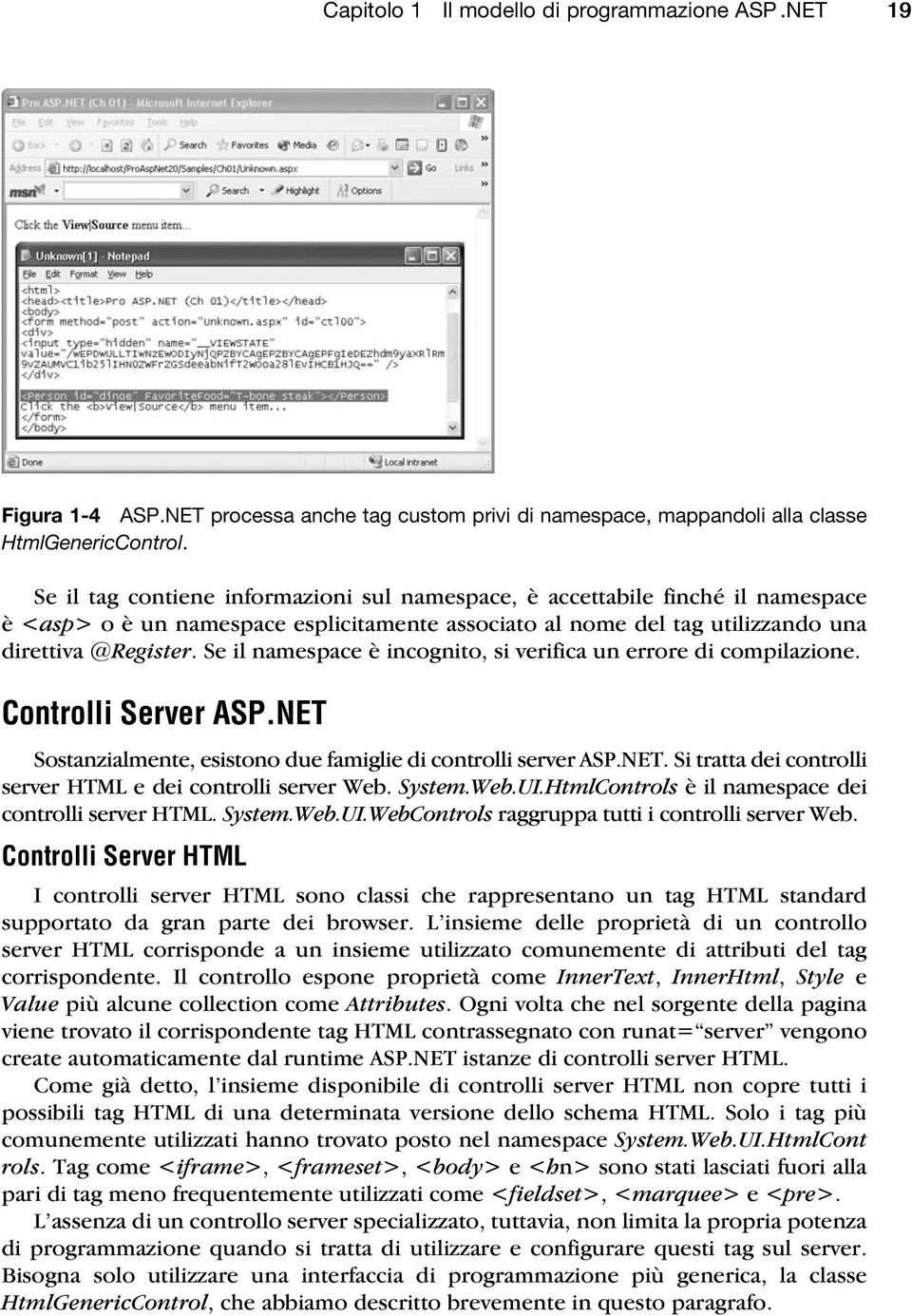 Se il namespace è incognito, si verifica un errore di compilazione. Controlli Server ASP.NET Sostanzialmente, esistono due famiglie di controlli server ASP.NET. Si tratta dei controlli server HTML e dei controlli server Web.