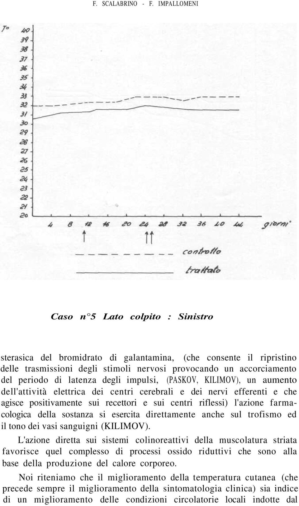 latenza degli impulsi, (PASKOV, KILIMOV), un aumento dell'attività elettrica dei centri cerebrali e dei nervi efferenti e che agisce positivamente sui recettori e sui centri riflessi) l'azione