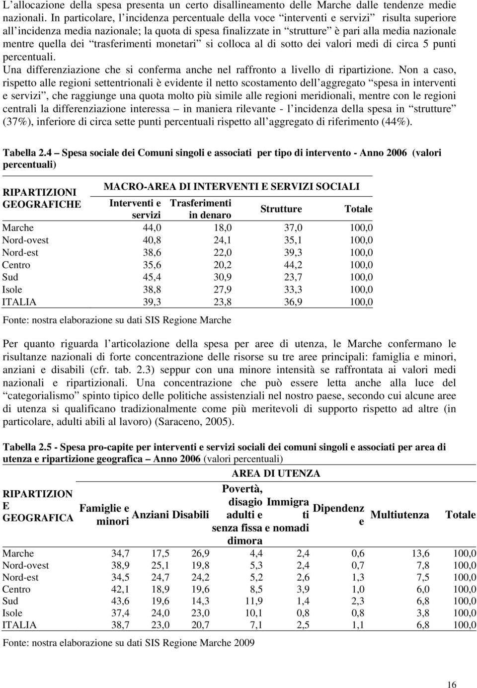 quella dei trasferimenti monetari si colloca al di sotto dei valori medi di circa 5 punti percentuali. Una differenziazione che si conferma anche nel raffronto a livello di ripartizione.