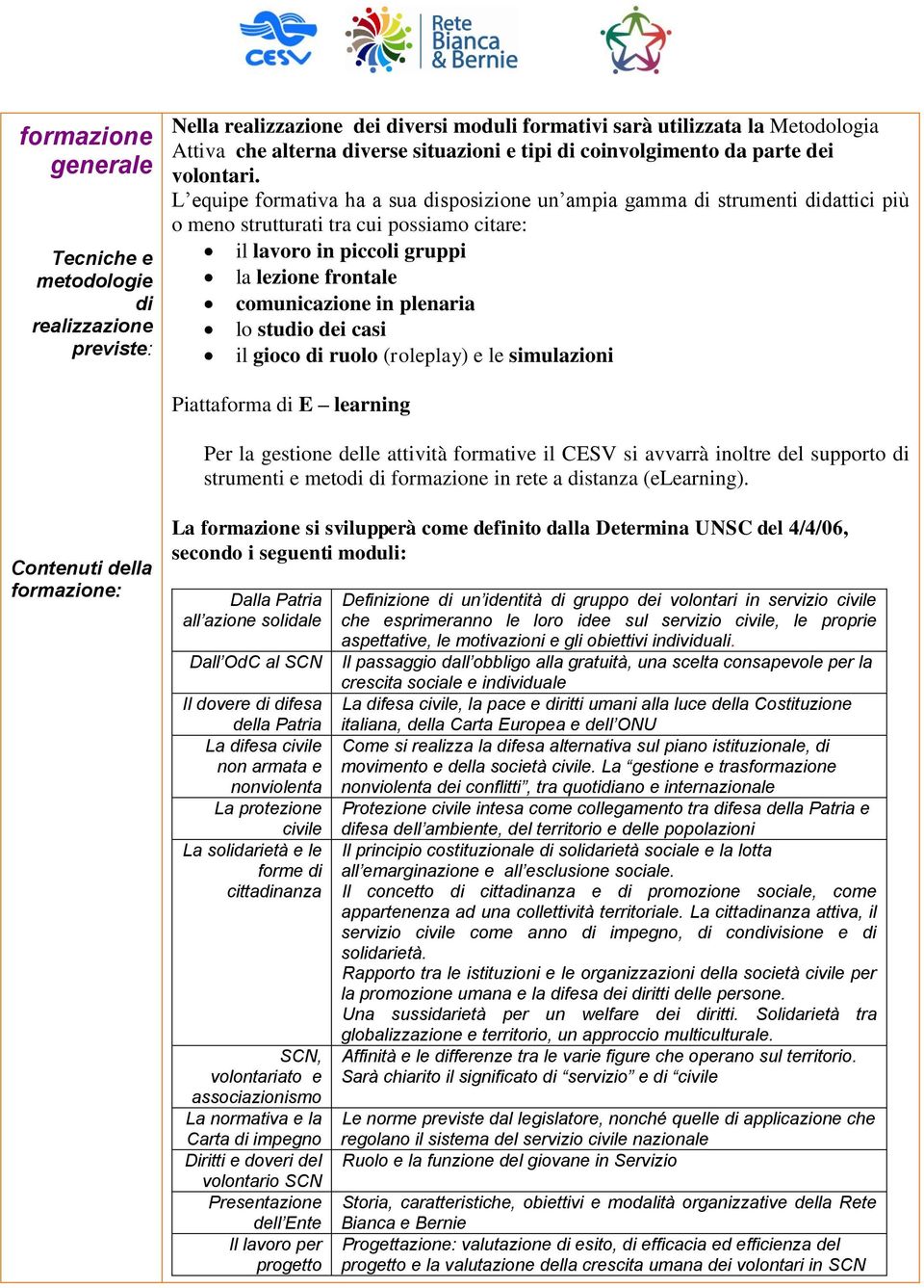 L equipe formativa ha a sua disposizione un ampia gamma di strumenti didattici più o meno strutturati tra cui possiamo citare: il lavoro in piccoli gruppi la lezione frontale comunicazione in