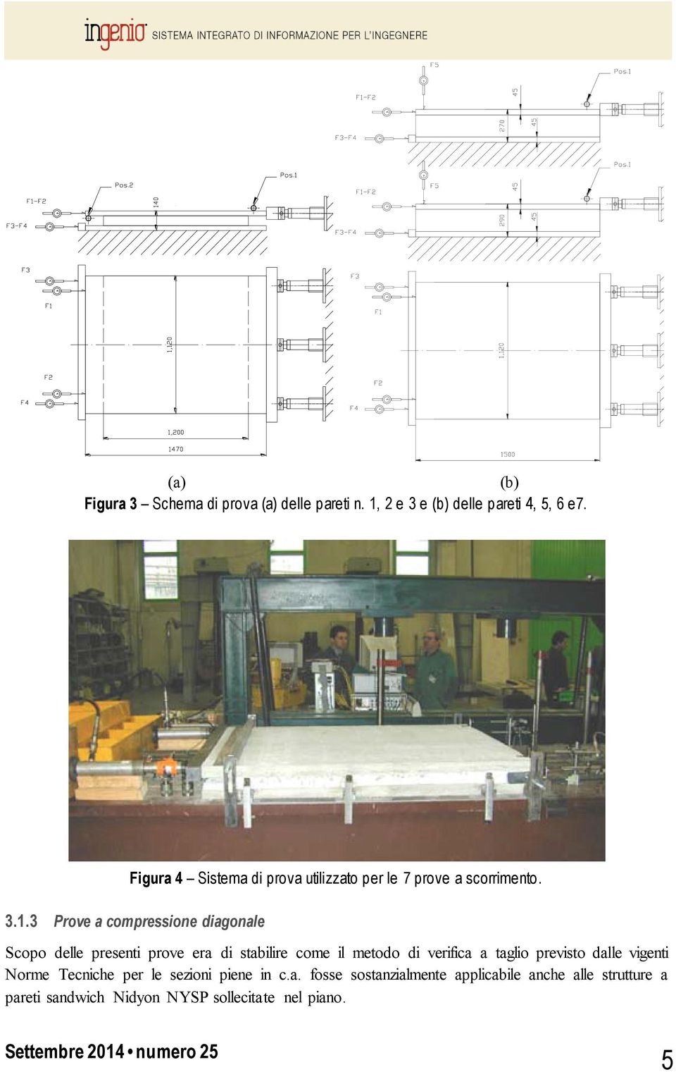 3 Prove a compressione diagonale Scopo delle presenti prove era di stabilire come il metodo di verifica a taglio