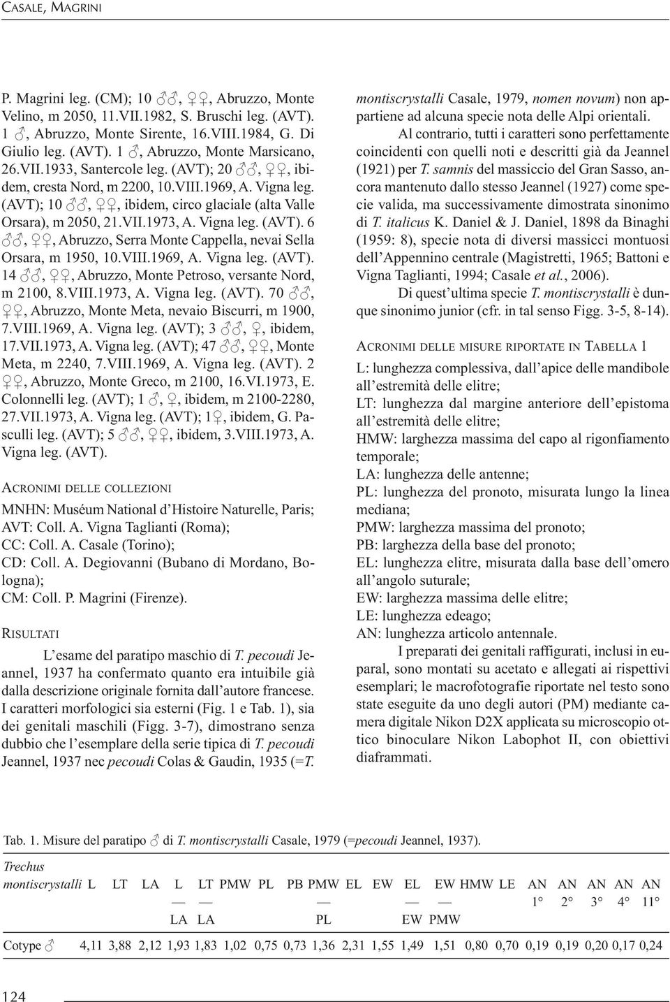 Viii.1969, A. Vigna leg. (AVT). 14,, Abruzzo, Monte Petroso, versante Nord, m 2100, 8.Viii.1973, A. Vigna leg. (AVT). 70,, Abruzzo, Monte Meta, nevaio Biscurri, m 1900, 7.Viii.1969, A. Vigna leg. (AVT); 3,, ibidem, 17.