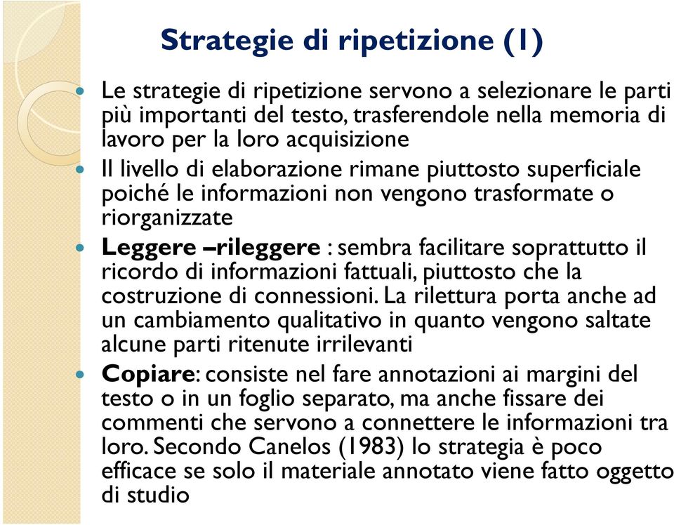 piuttosto che la costruzione di connessioni.