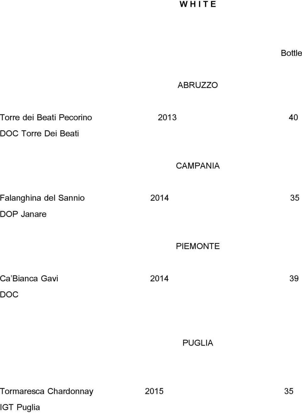 2014 35 DOP Janare PIEMONTE Ca Bianca Gavi 2014 39