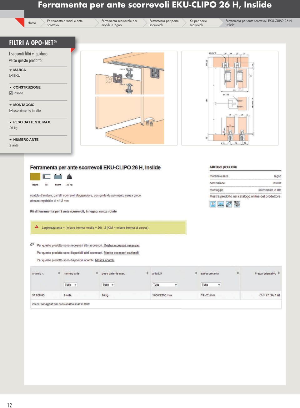 EKU-CLIPO 26 H, Inslide FILTRI A OPO-NET I seguenti filtri vi guidano verso questo prodotto: