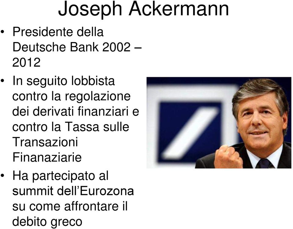 finanziari e contro la Tassa sulle Transazioni Finanaziarie