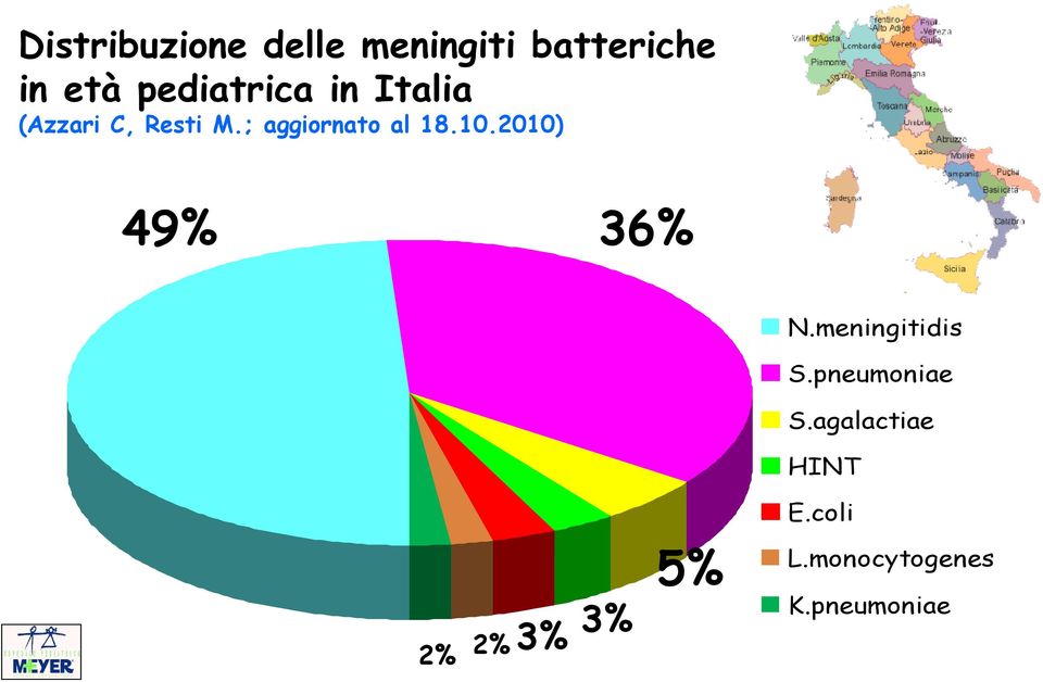 ; aggiornato al 18.10.2010) 49% 36% N.meningitidis S.