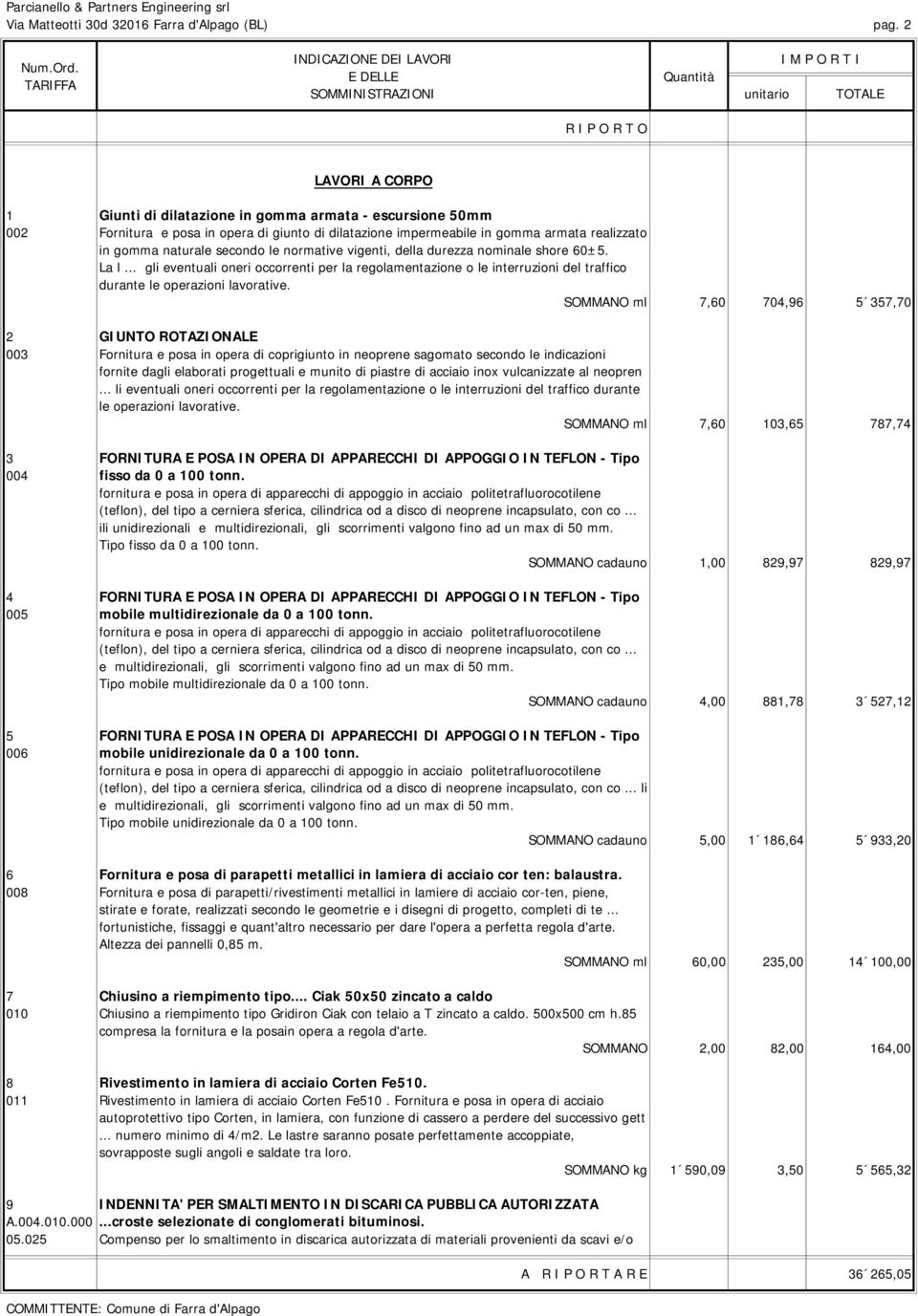 .. gli eventuali oneri occorrenti per la regolamentazione o le interruzioni del traffico durante le operazioni lavorative.