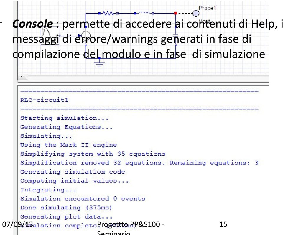 errore/warnings generati in fase di